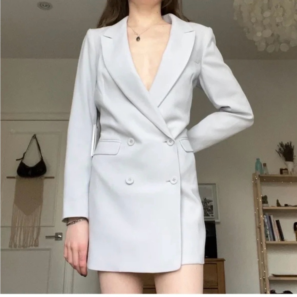 Amanda Uprichard Light Gray Long Sleeve Dress